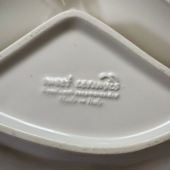 Sweet Ceramics Round Divided Serving Platter  Made in Italy . - Picture 5 of 10